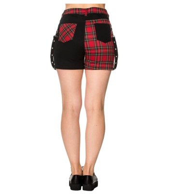 Women Gothic Scottish Tartan Style Skirt Fashion Banned Badass Babes Shorts 